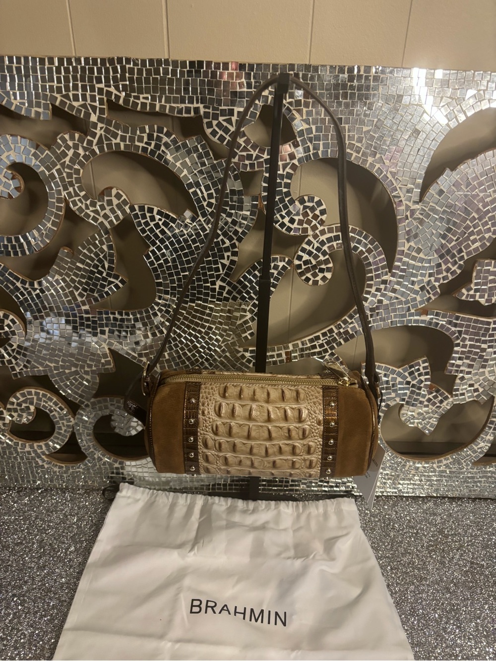 💕Brahmin‎ Billie Taupe Ensemble Leather Handbag